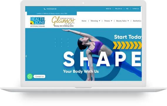 Health Zone Wellence website designed by Perfect Digital Solution