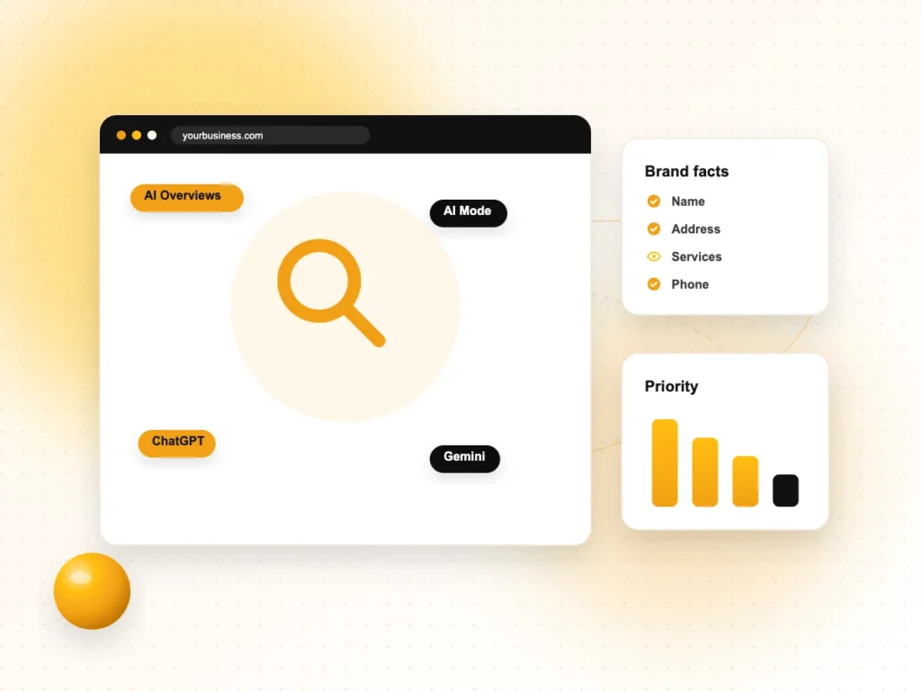 Video SEO Services Illustration of brand fact checks and a prioritised fix list
