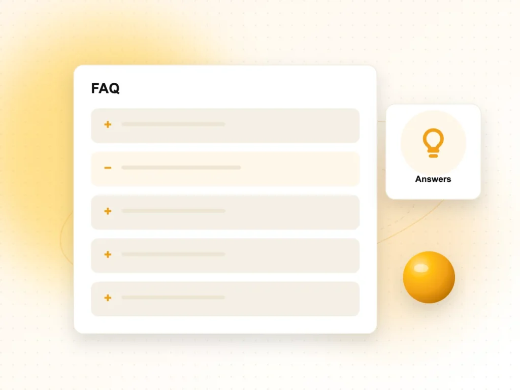 Illustration of frequently asked questions with answers