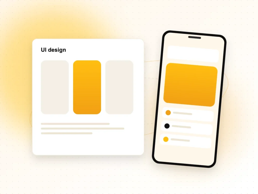 Illustration of iOS app UI design screens